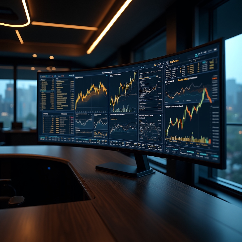 Financial knowledge platform dashboard with charts and documents